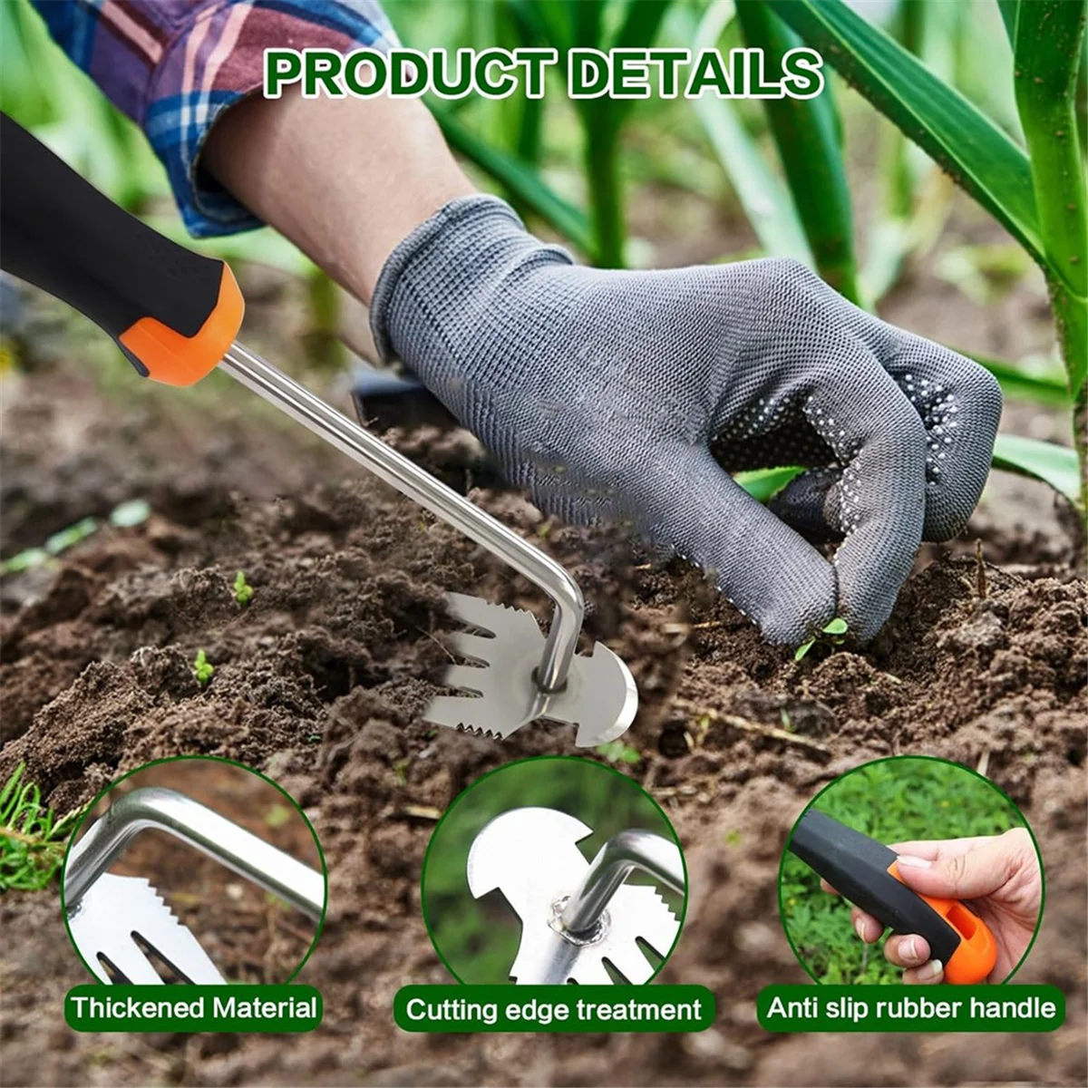 Инструмент для прополки инструмент 4 зубьев двухфункциональный ручной