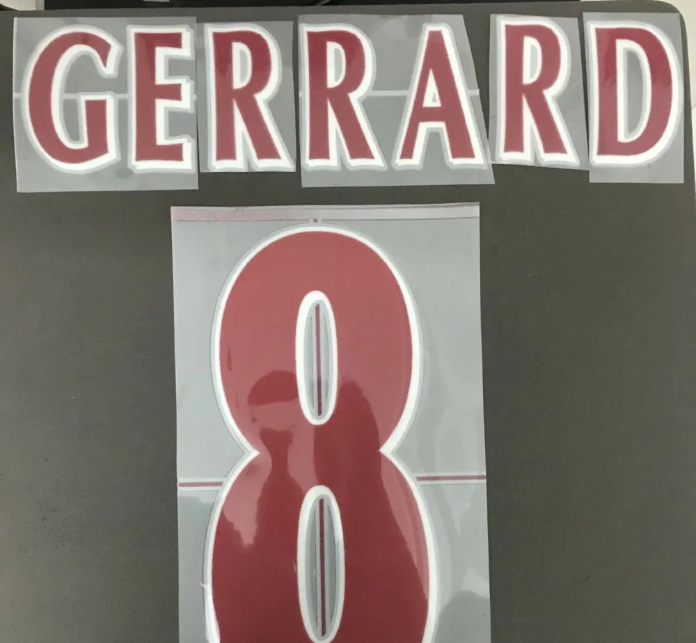 Lextral Retro #8 Gerrard, impresión por transferencia de calor, Parche de fútbol, insignia
