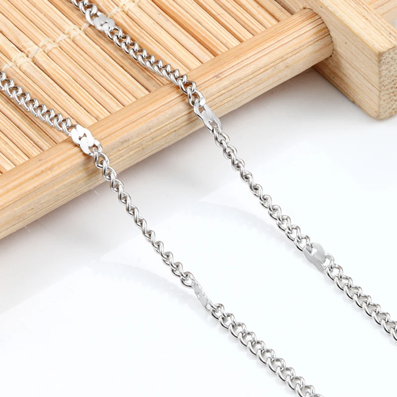 1Meters Stainless Steel Side Press Chains Plated 18KGold Jewelry Making Supplies Accessories DIY Necklace Bracelet Earring Chain