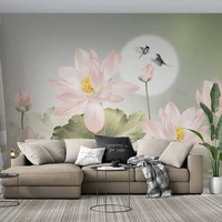 custom 3d wallpaper modern lotus flowers mural chinese style living room tv sofa bedroom study background wall ppaper tapety