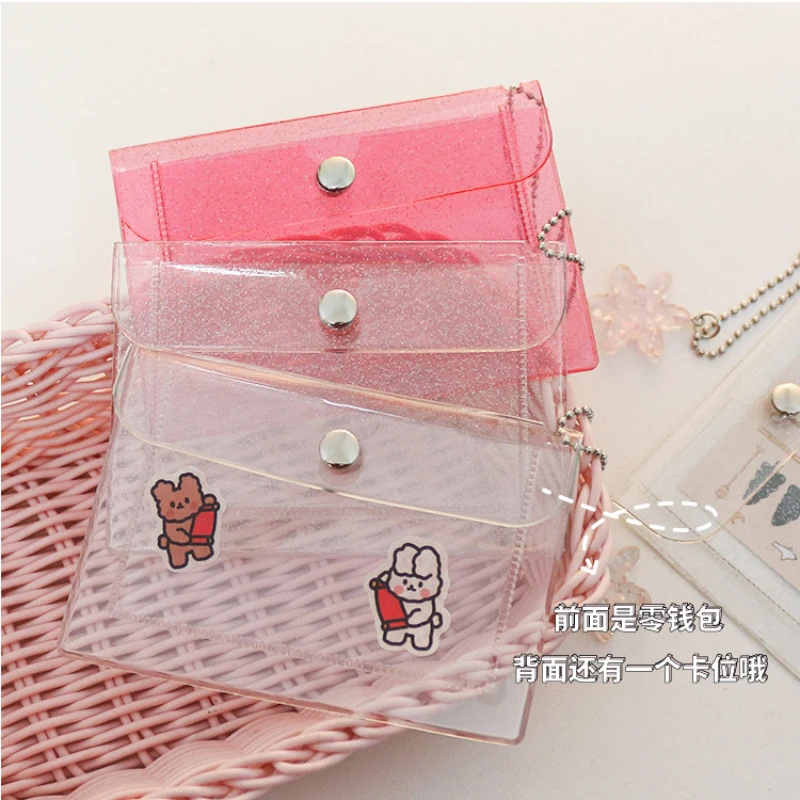 

Ins Transparnt Card Cover Protective Holder PVC Waterproof Credit ID Business Card Protection Document Id Badge Case Coin Purse