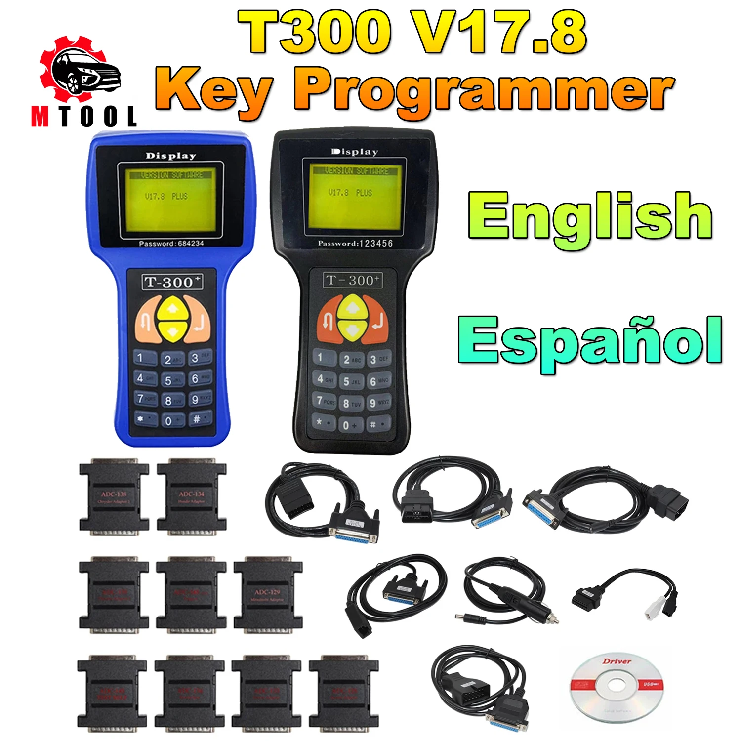 

Auto Key Programmer T300 V17.8 Auto Key Code Program T300 Car Key Maker T-300 English / Spanish Support Multi Brand