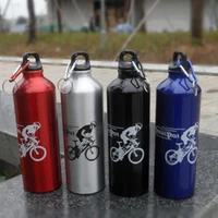 750ml water bottle bicycle aluminum alloy water bottles mountain bike water cup outdoor portable sports cup with carabiner