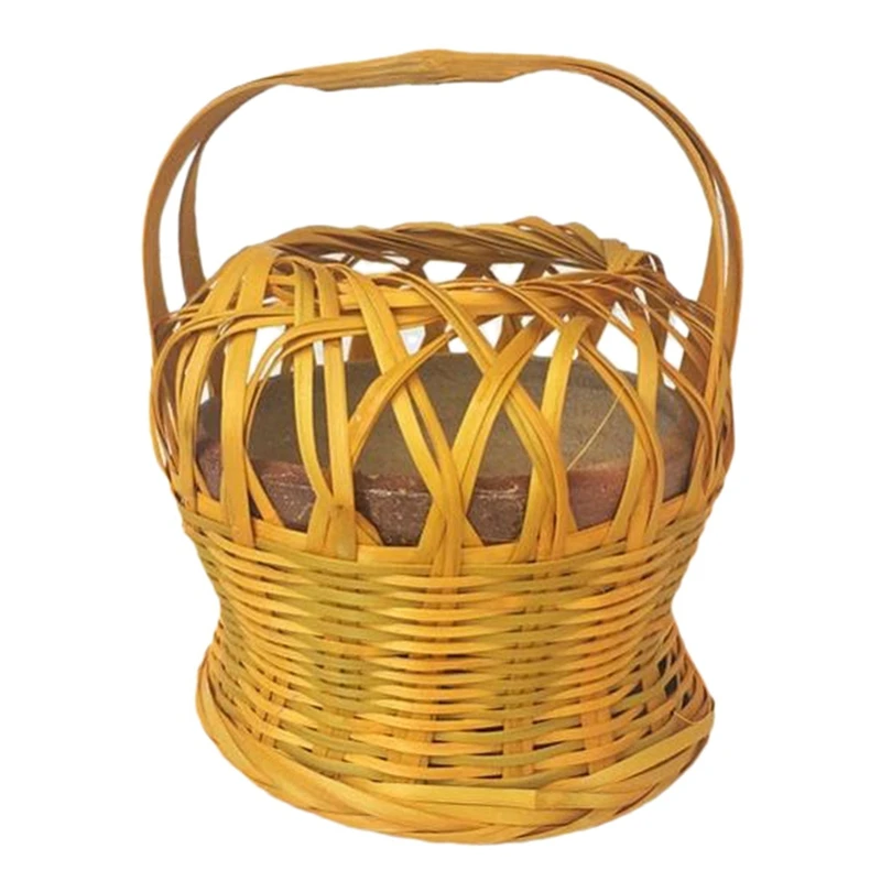 

Vintage Bamboo Woven Fireplace Portable Charcoal Fireplace For Home And Outdoor 19X22CM