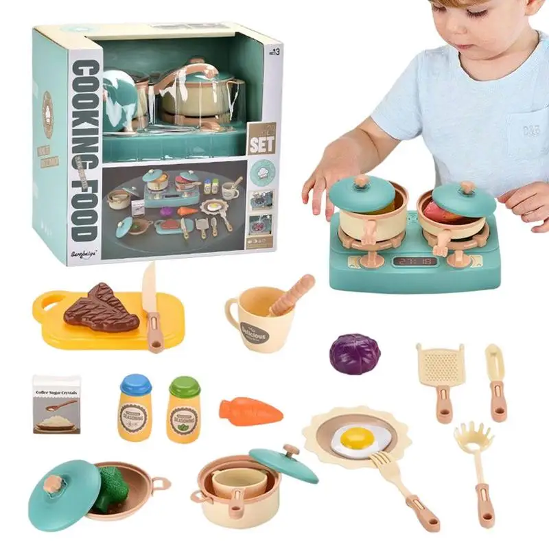 

Kids Cooking Sets Kitchen Pretend Play Toys Cookware Pots And Pans Set Cooking Utensils Cutting Vegetables For Kids Girls Boys