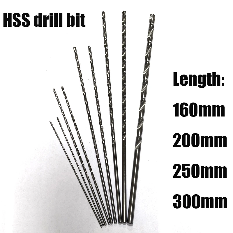 

Длина 2-10 мм, 160/200/250/300 мм, удлиненный набор сверл из быстрорежущей стали, кольцевая пила, резак, набор сверл для дерева, стали, металла, сплава