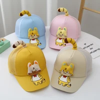 cute little tiger childrens net hat baby hat for summer breathable sun protection baseball cap thin spring sun hat peaked cap