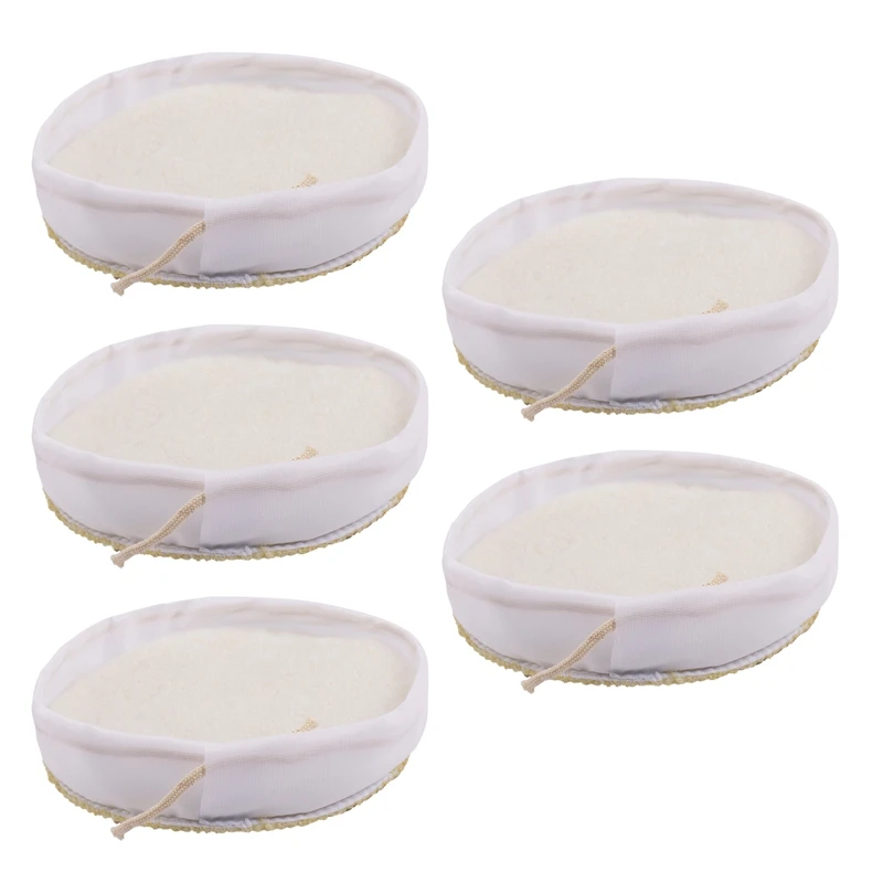 

5X 7Inch 180Mm Soft Wool Car Detailing Polishing Buffer Polisher Bonnet Pad With Loop