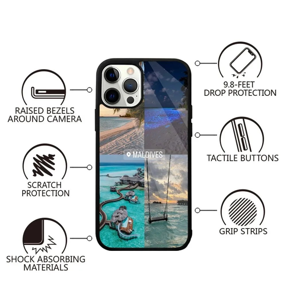 Чехол для телефона с картой Мальдивизов сильный магнит IPhone 16 15 14 13 Pro Max Plus 11 12 мини