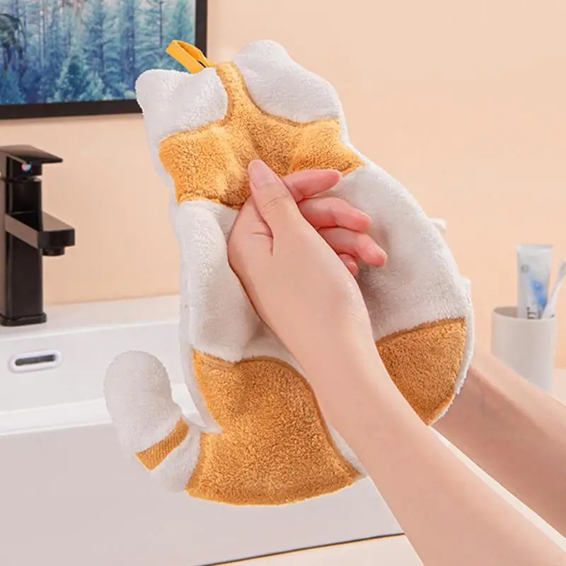 

Cute Cat Hand Towel For Child Super Absorbent Microfiber Kitchen Towel High-efficiency Tableware Cleaning Towel Kitchen Tools