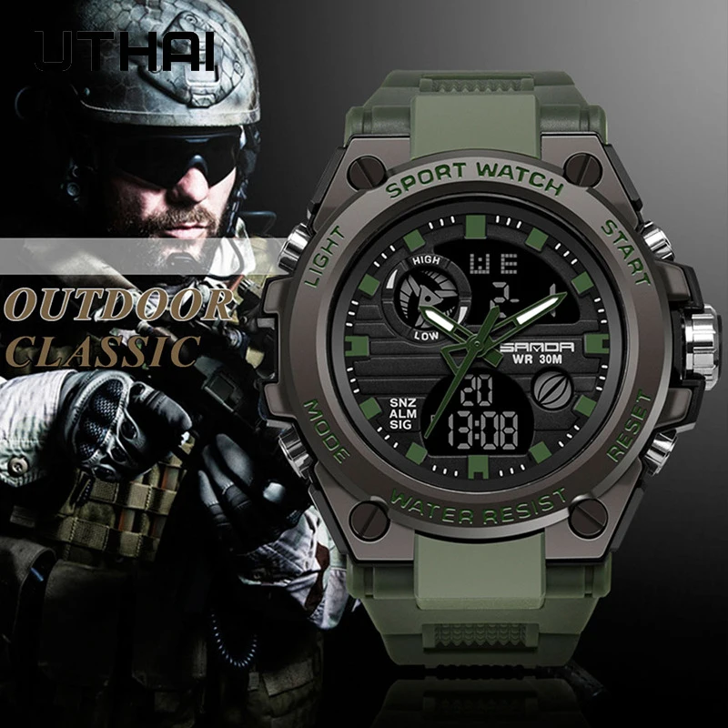 

Men's Military Style Watch Couple Watch Women's Fashion Wristwatches Waterproof Outdoor Sports Swimming Electronic Watches Clock
