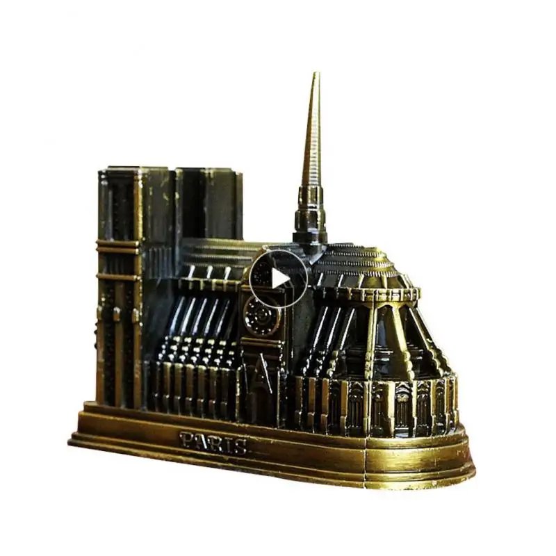 

Notre Dame Cathedral Zinc Alloy Crafts French Church Model Ornaments Decoration retro colors and styles Never wipe out