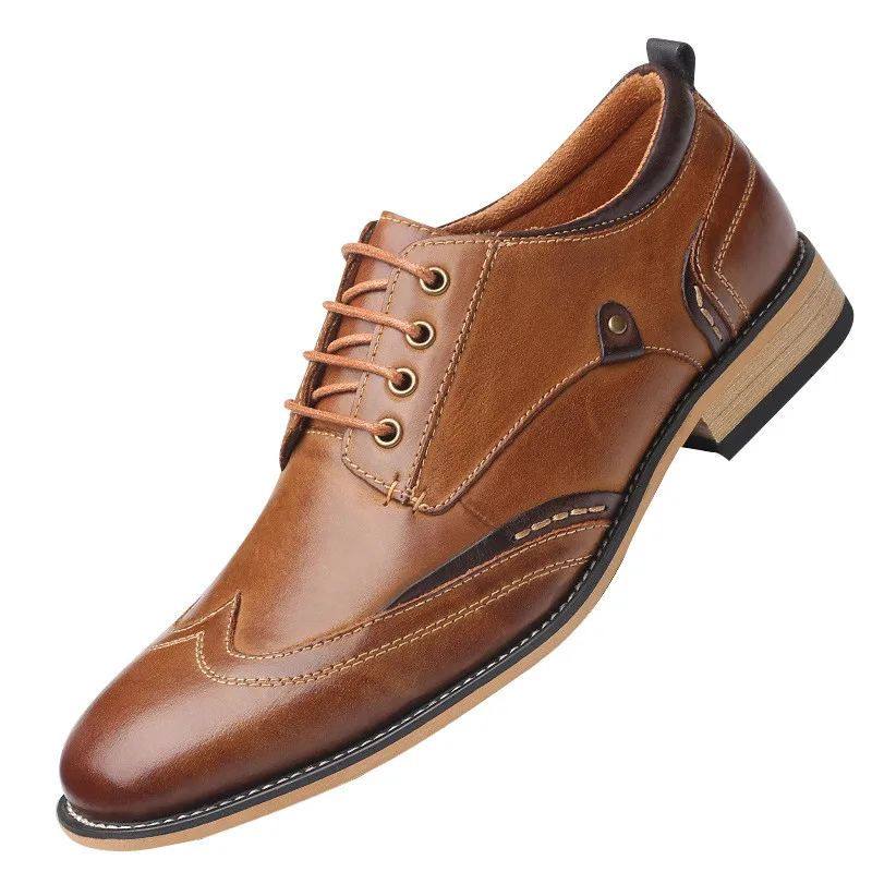 

New Men Casual Shoes Genuine Cow Leather Men Laceup Dress Shoes Business Formal Footwear Big Size Party Wedding Footwear Shoe