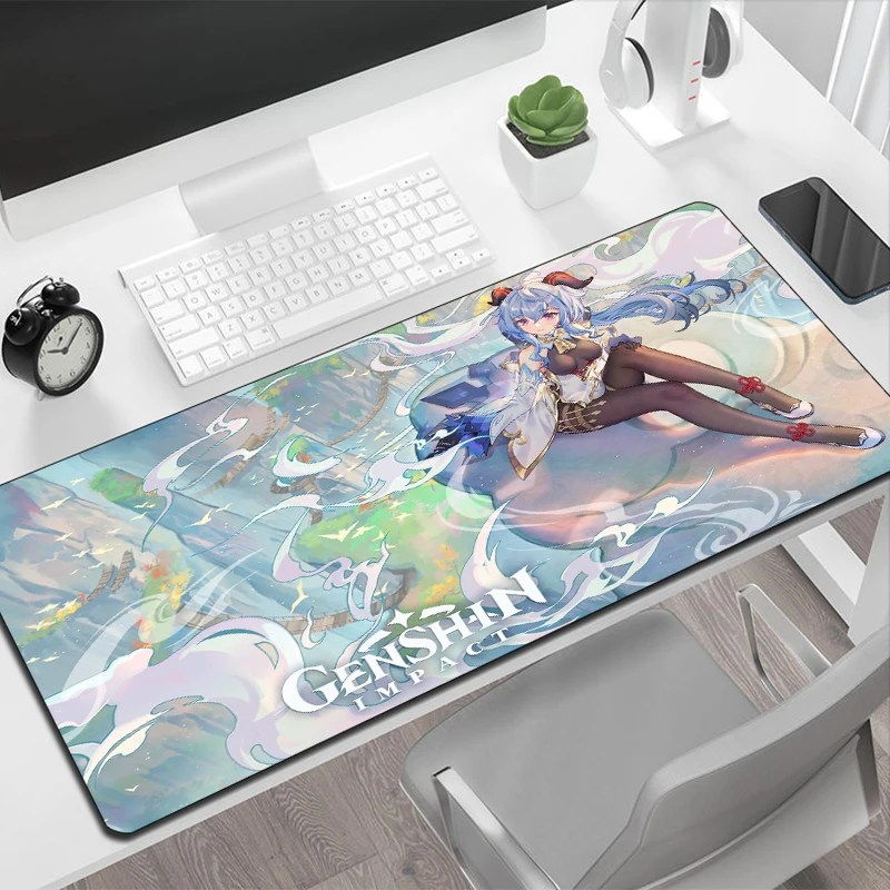 

Kawaii Mouse Pad Keyboard Ganyu Gamer Cabinet Gaming Mat Mause Genshin Impact Extended Accessories Mausepad Pads Xxl Deskmat Pc