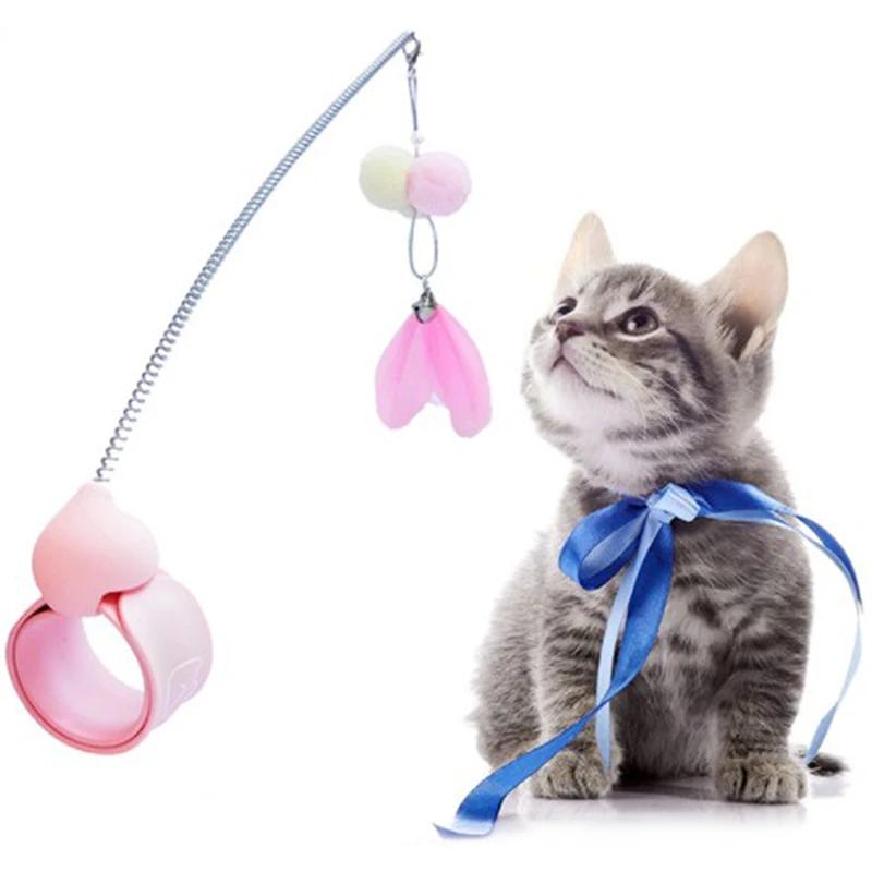 

Simulation Bird interactive Cat Toy Funny Feather Bird with Bell Cat Stick Toy