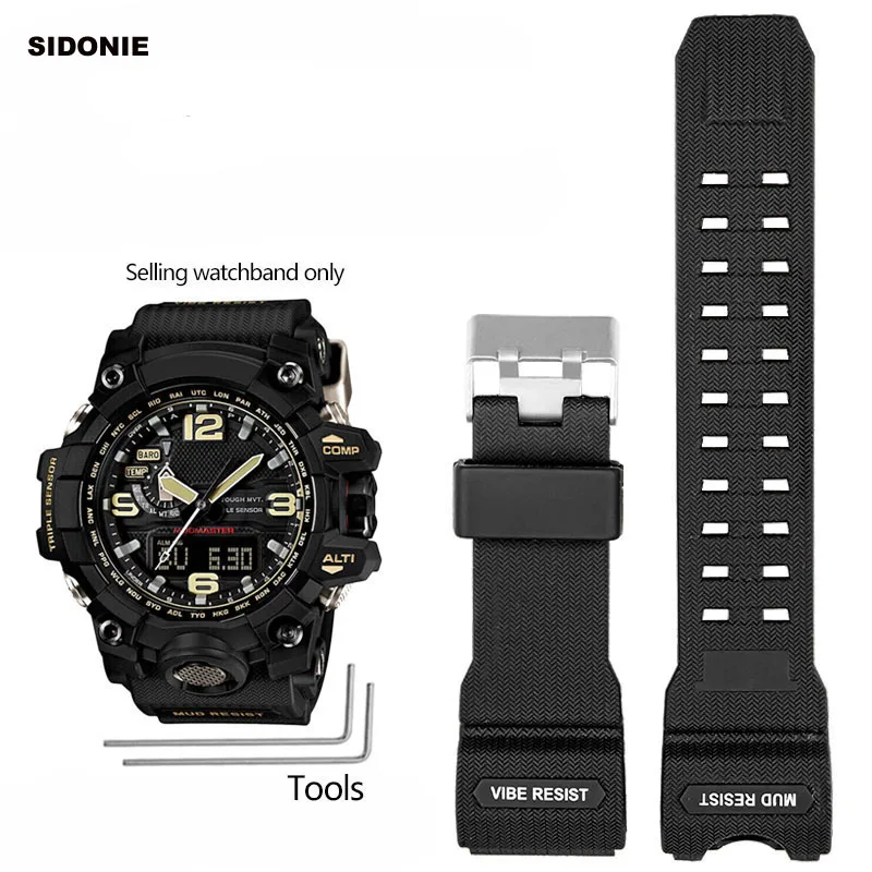 

For Casio G-SHOCK Black Gold Watchband Big Mud King GWG-1000 GWG-1000GB High Quality Modified Resin Silicone Male Watch Strap