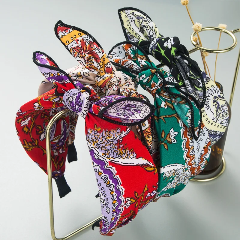 

Headband High quality printed bow headband haircut wide brimmed all match hairband hairpin