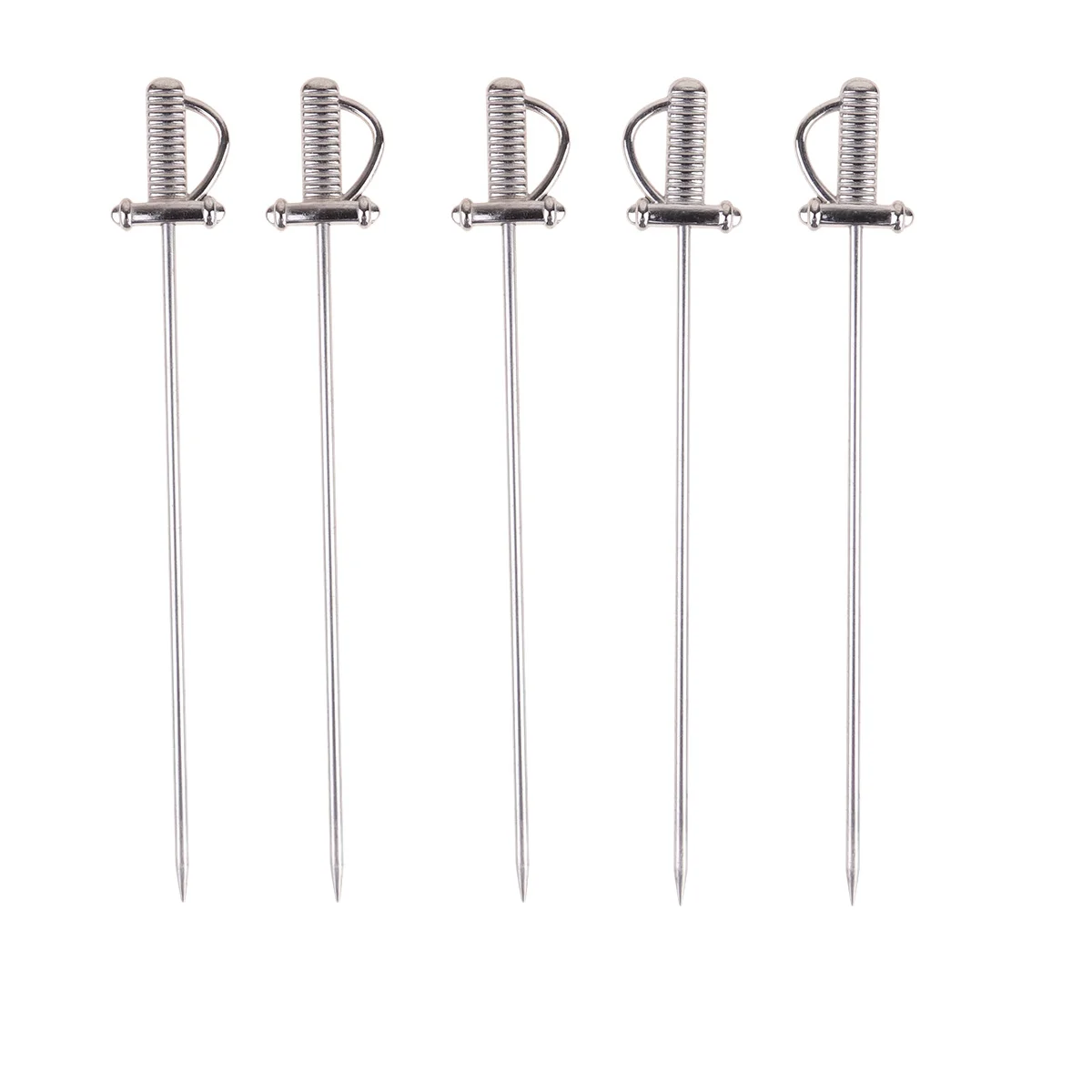 

5 pcs Stainless Steel Toothpicks Stainless Steel Fruit Picks Dessert Fork Stainless Steel Skewers Martini Picks