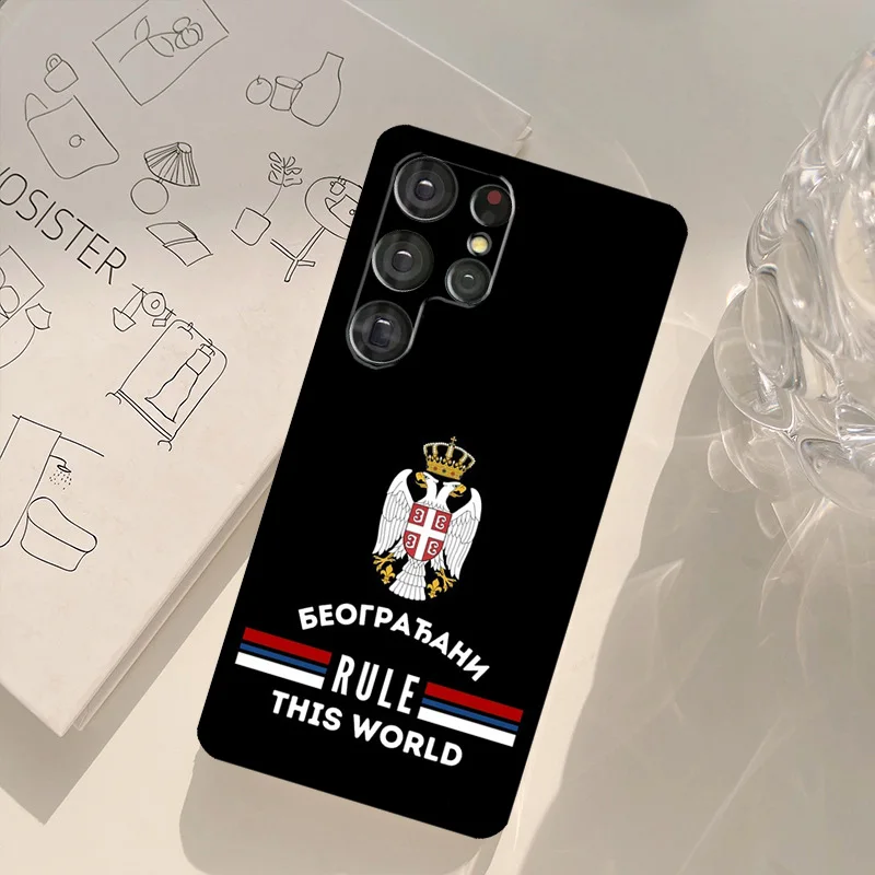 Flag of Serbia Serbian Cover For Samsung Galaxy S23 S20 FE S21 S22 Ultra Note 20 10 S8 S9 S10 Plus Phone Case |