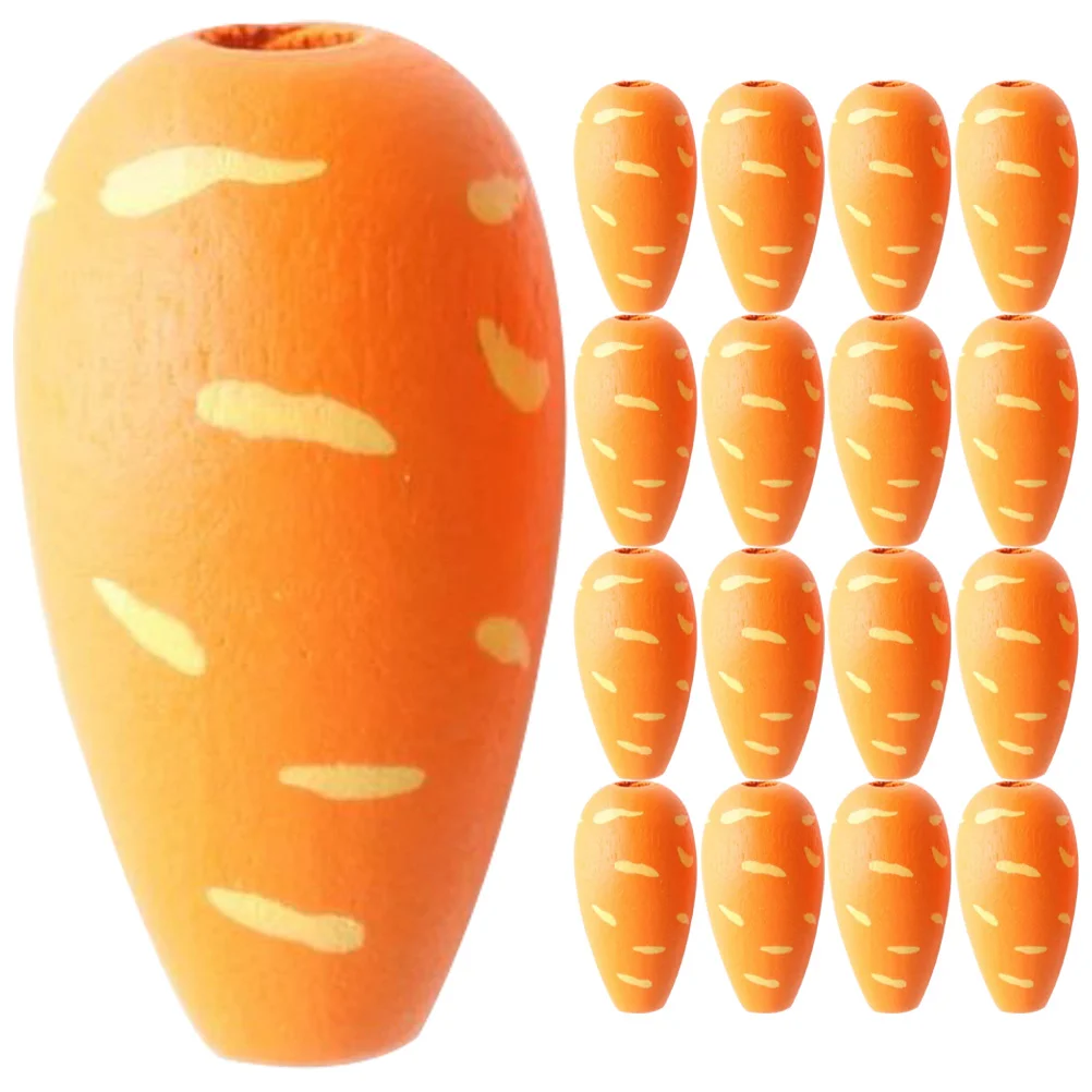

Beads Wooden Easter Farmhouse Ornaments Craft Wood Loose Carrot Making Jewelry Spacer Bulk Tree Embellishments Macramediy Crafts