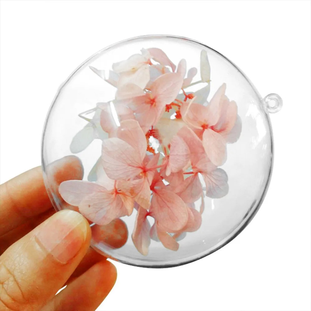 

7-11cm 10sets Clear Fillable Plastic Ball Home Decoration Wedding Party Garden DIY Decor Big Christmas Tree Hanging Ornament