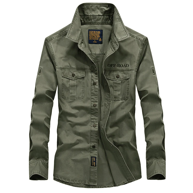 

IМNIKEС Military Army Shirt Men 2020 Spring Autumn 100% cotton Long Sleeve Mens Shirts Plus Size 4XL 5XL 6XL Camisa Masculina
