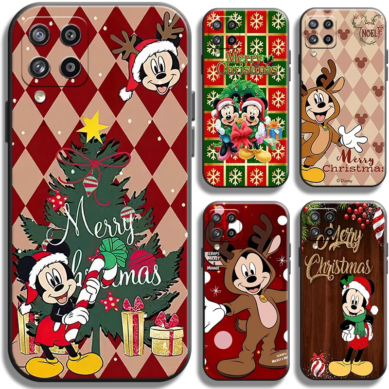 

Disney Mickey Merry Christmas Phone Case For Samsung Galaxy M11 M12 A11 A12 TPU Cover Back Black Funda Coque Full Protection