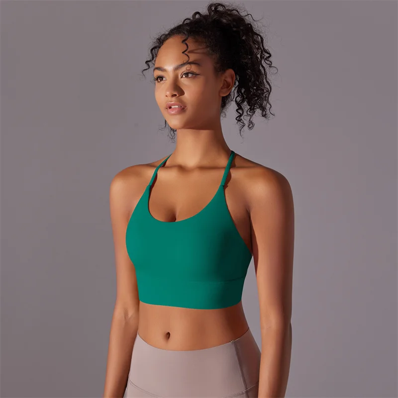 Женский топ для фитнеса занятий йогой женский спортивный бюстгальтер с лямкой на