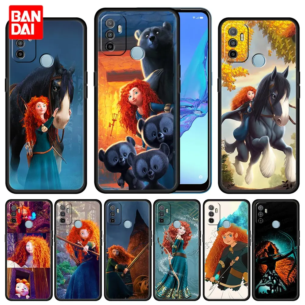 

Merida Brave Disney Princess Case for Oppo A53 A52 A3s A5s A9 A15 A31 A54 A74 A93 A94 F19 Pro 4G 2020 Black Phone Cover Silicone