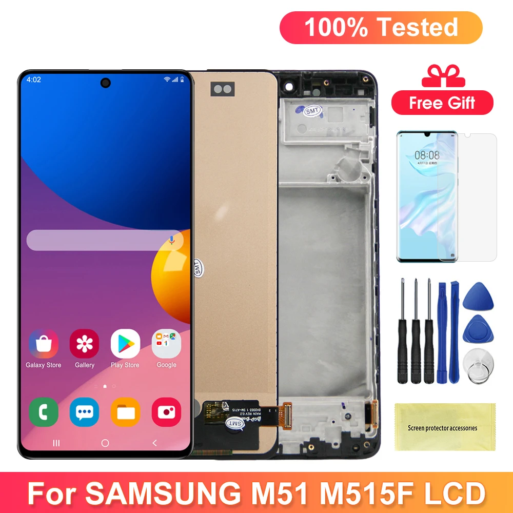 

M51 Screen For Samsung Galaxy M51 M515 Touch Screen LCD Display Sensor Digitizer Assembly For Samsung M515F SM-M515F/DSN