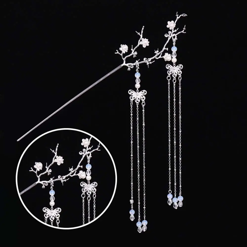 

Шпилька для волос в старинном стиле с бабочкой и кисточкой, головной убор Hanfu, Классическая темпераментная шпилька для волос, аксессуары для...