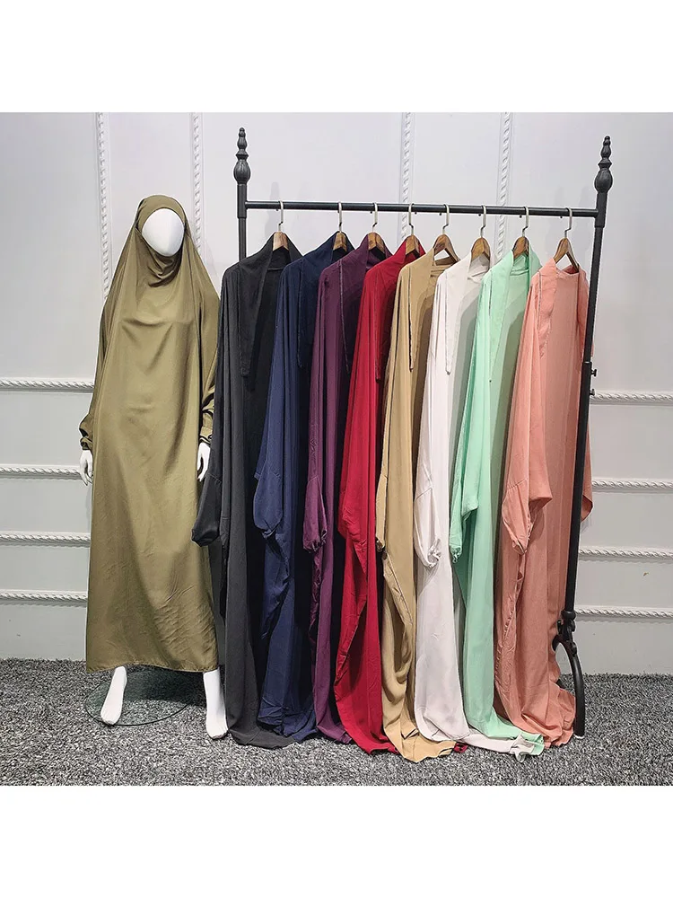 

Eid Hooded Muslim Women Hijab Dress Prayer Garment Jilbab Abaya Long Khimar Full Cover Ramadan Gown Abayas Islamic Clothes Niqab