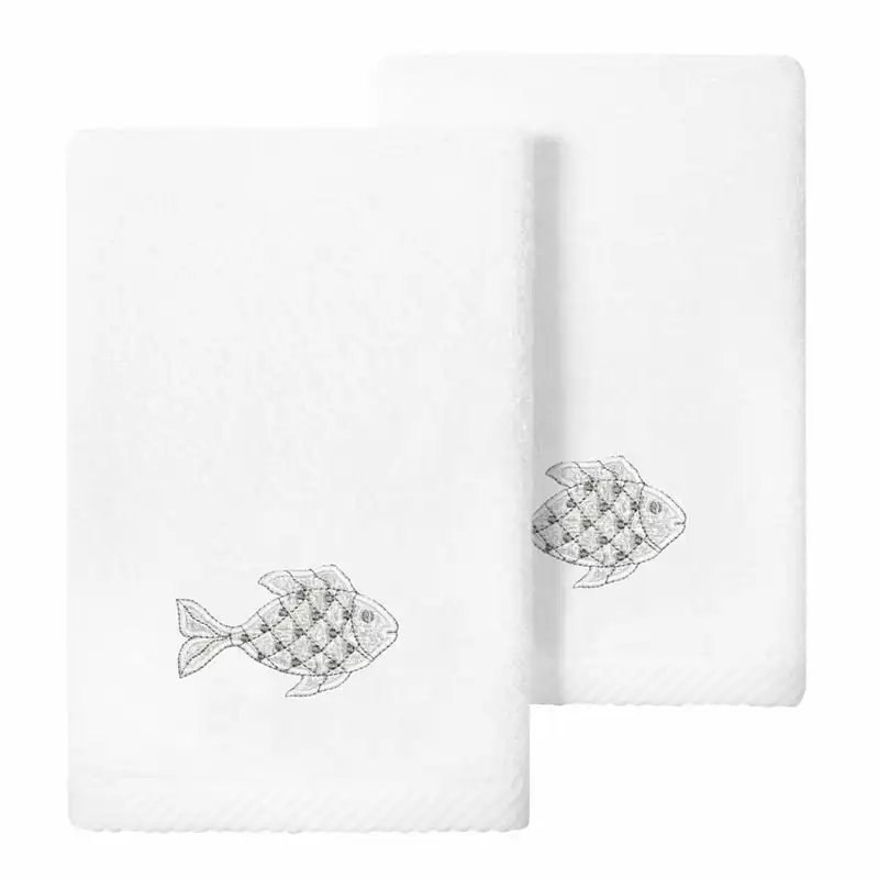 

Figi Turkish Cotton 2 Piece Embellished FingertipTowel Set
