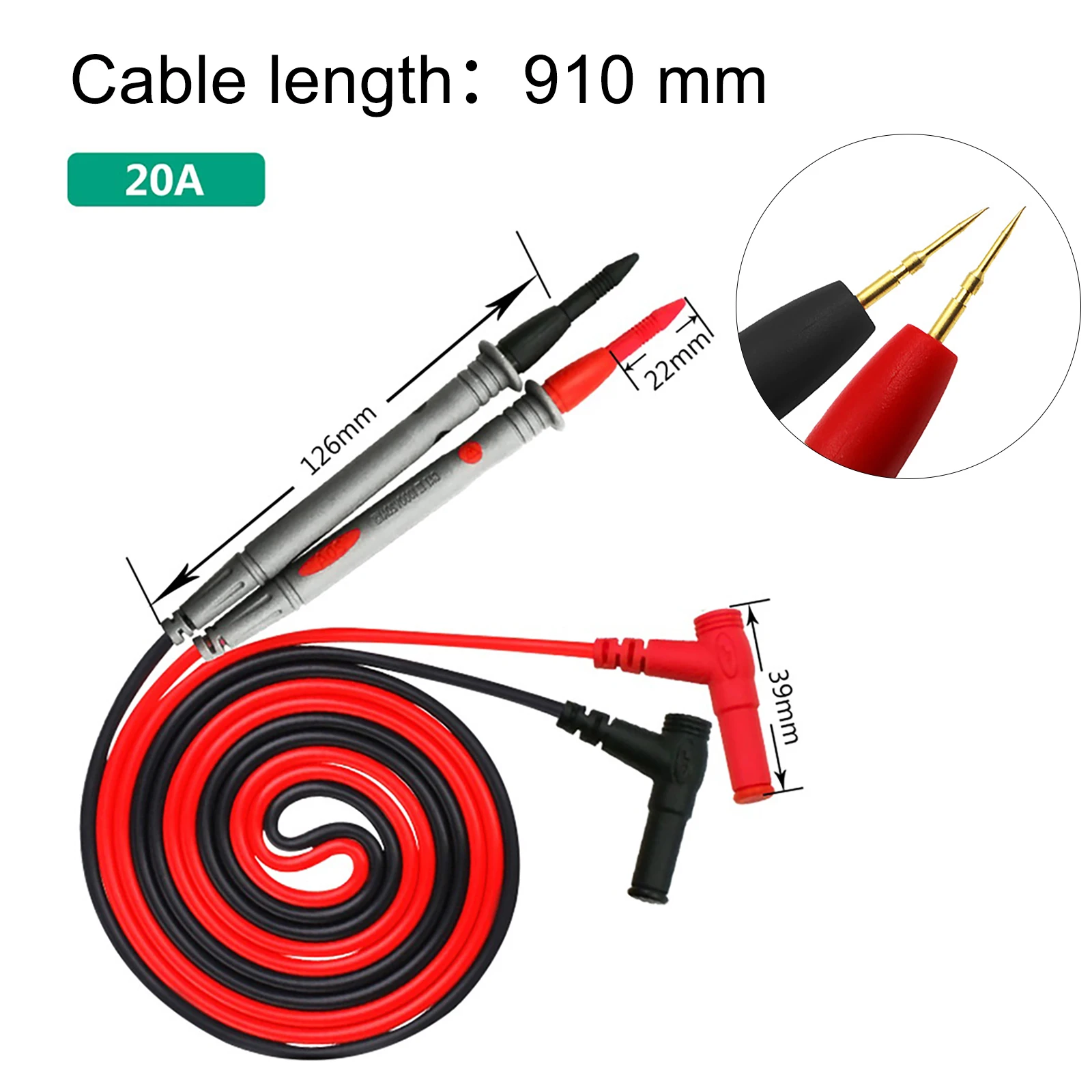 

Multimeter Voltmeter Cable Ultra Fine Needle Tester Unique Probe Test Lead Cord AC DC 1000V 20A Measuring Probes Pen