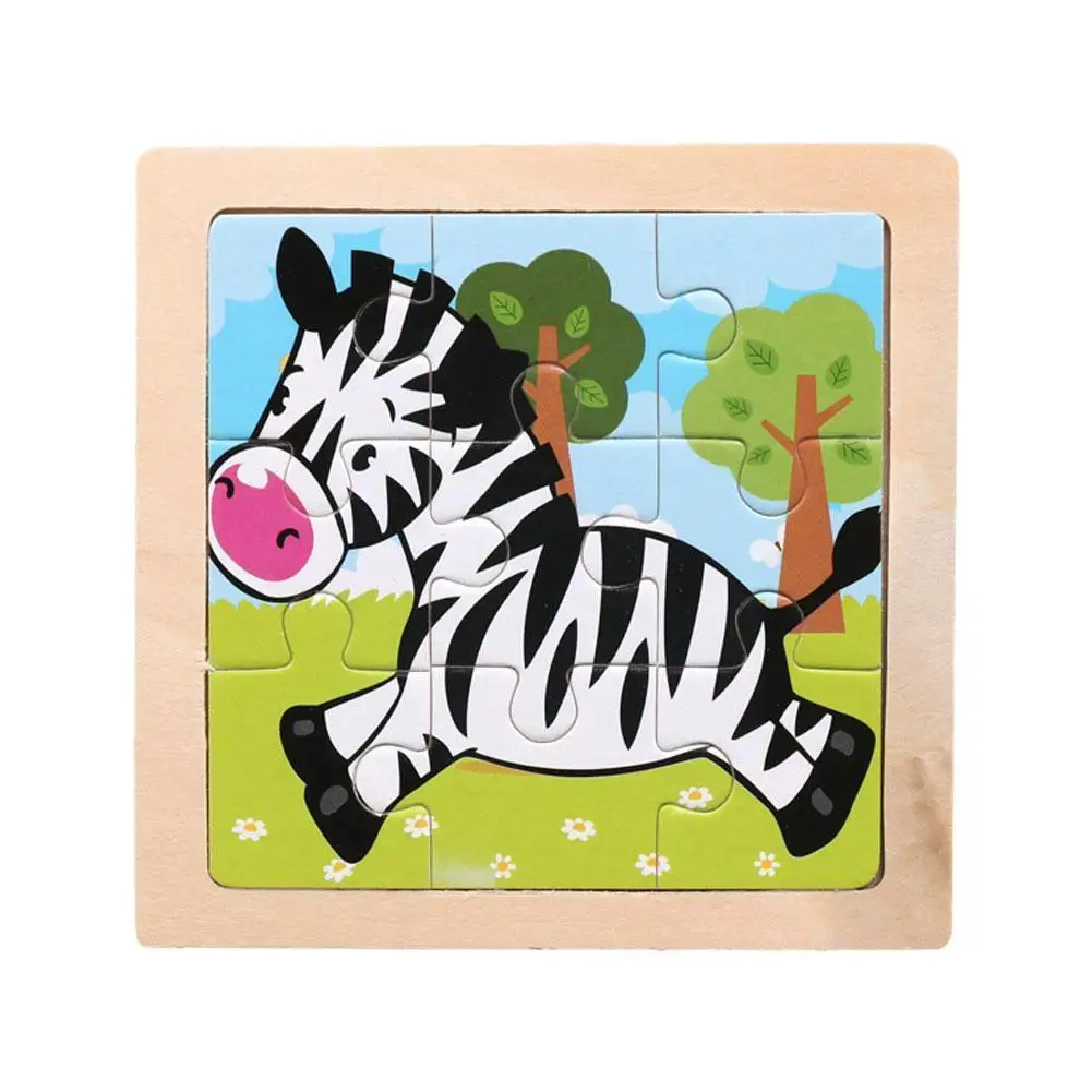 

3D Wooden Cartoon Animal Puzzles Kids Transportation Gifts Puzzles Jigsaw Girls Birthday Boys Education Jigsaw Early F0F6