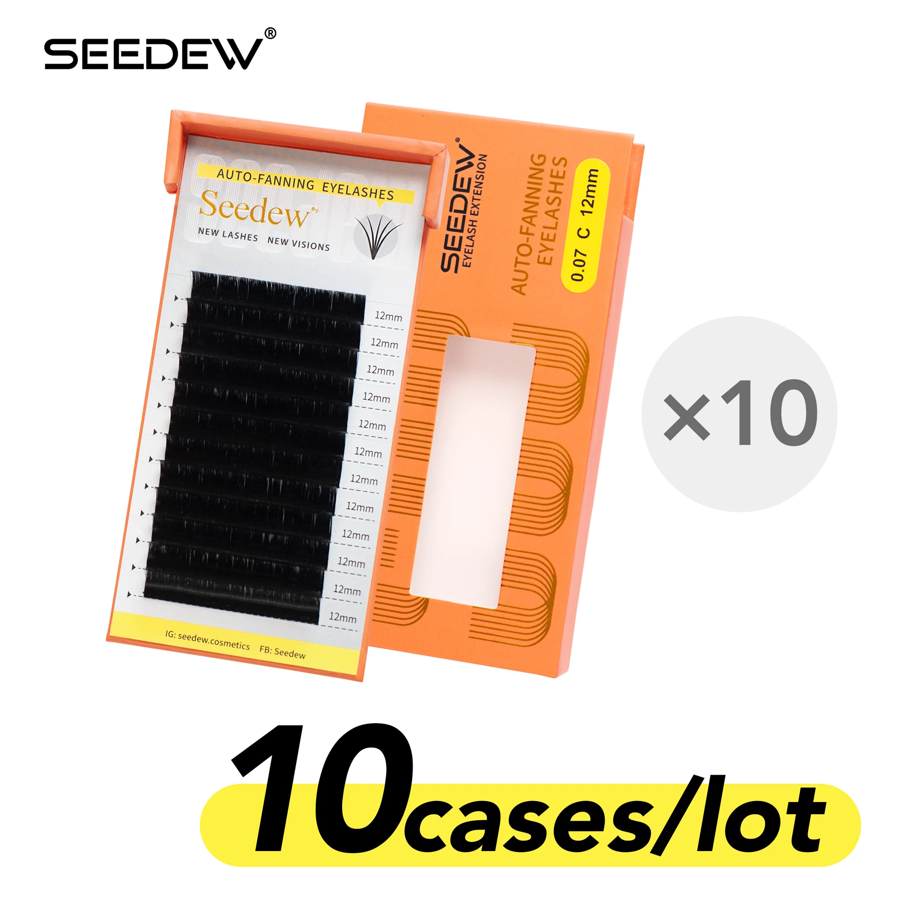 

SEEDEW Auto-fanning Eyelashes 10cases/lot Fast Shipping Pre-bonded Lashes Mega Volume High Quality Soft Natural Wholesale Lashes