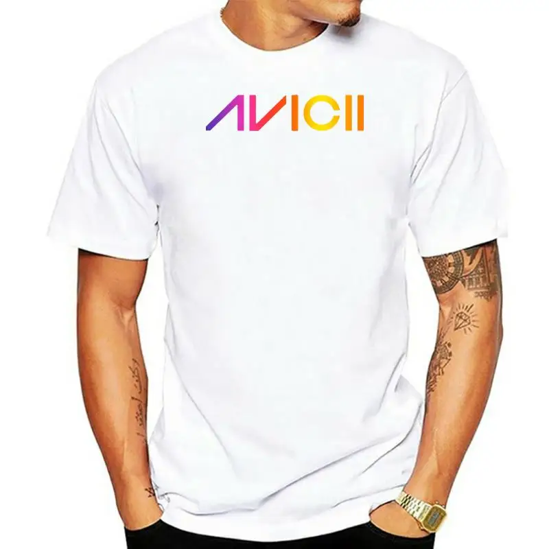 

Мужская черная футболка Avicii 3 DJ музыкальный фестиваль