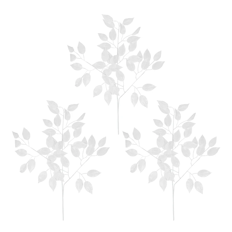 

3 Dozen Artificial White Leaves Wedding Festival Celebration Background Road LED Flower DIY Artificial Decorative Flower