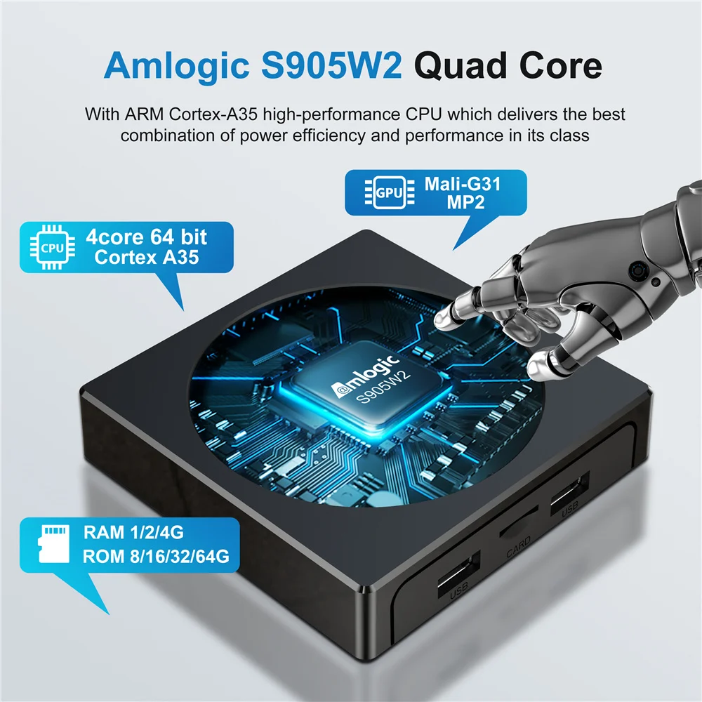 ТВ-приставка X98 Mini Smart TV Box Android 11 0 4 Гб RAM 32/64 ROM Amlogic S905W2 4K 2 4G/5G WiFi 1000M Youtube Google Play