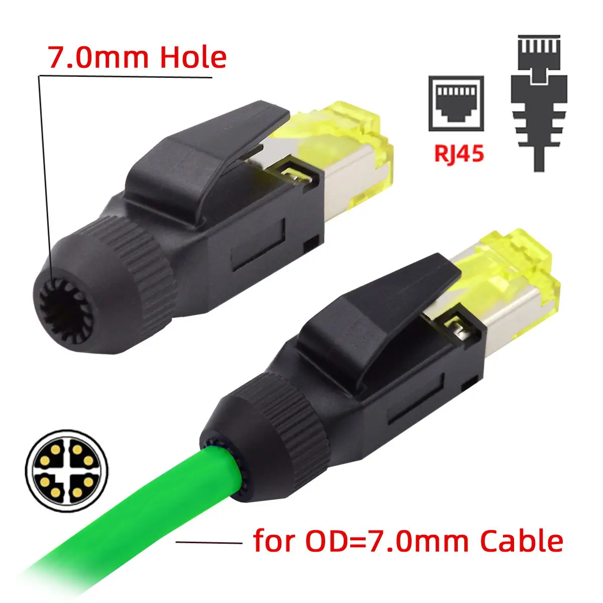 

Xiwai 2 шт./компл. RJ45 CAT5/CAT6/CAT7 Защитная пробка Connector 8P8C для промышленной сети Ethernet Патч-корд