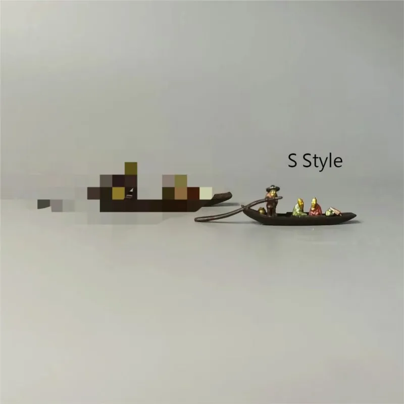 Медные мини-лодки для рыбалки деревянные плоты цветные окрашенные бонсай
