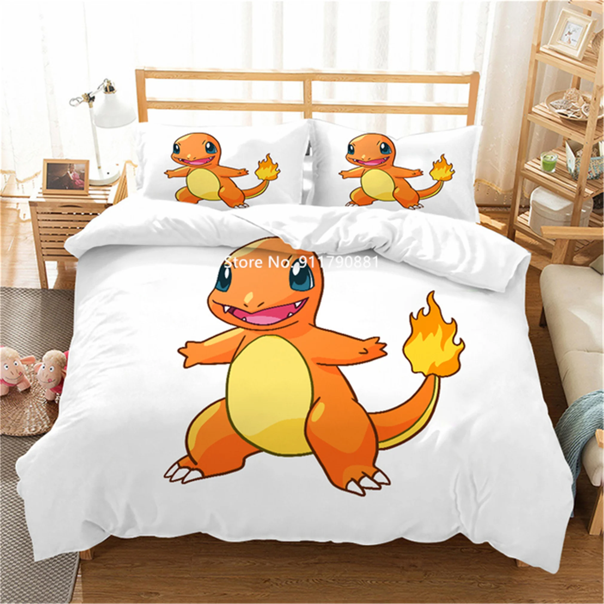 Bandai Pokemon Set biancheria da letto comodo copripiumino federa Set 2/3 pezzi Pikachu stampa animato decorazione camera da letto per bambini