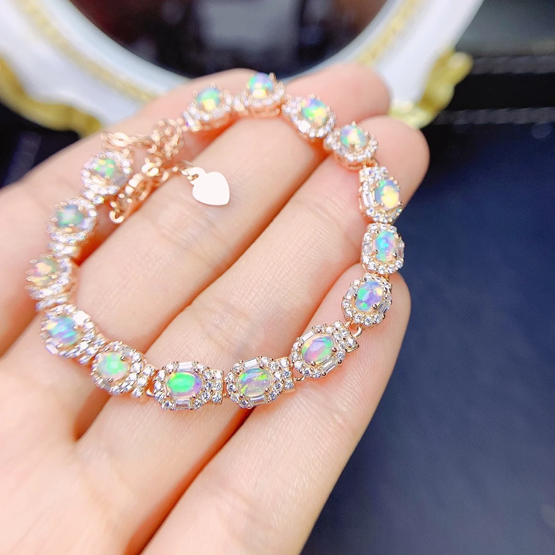 

Natural Opal Bracelet, the latest design, genuine gift, free shipping for wife and girlfriend