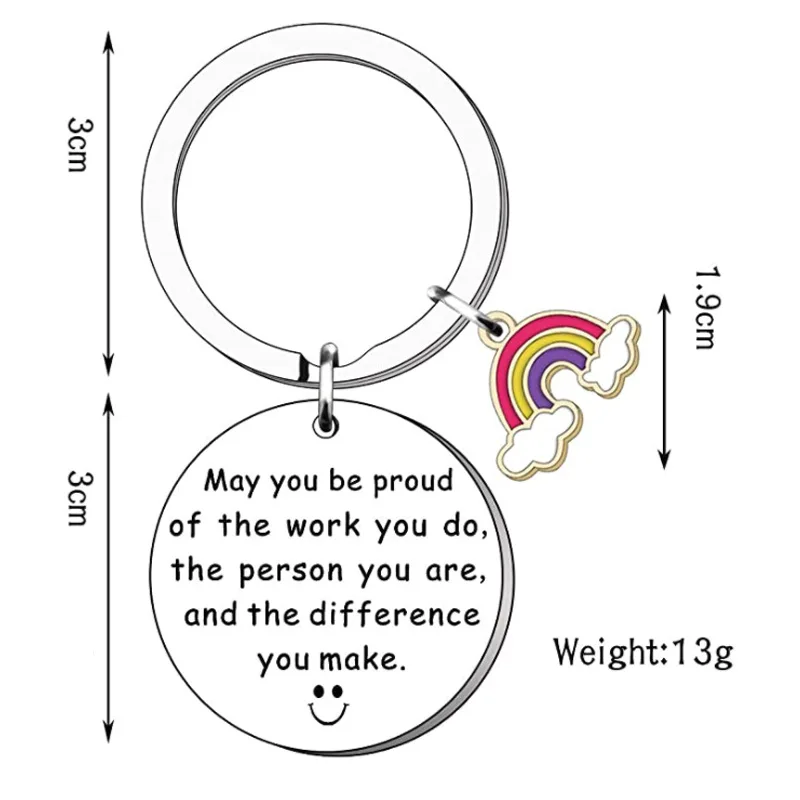 

May you be proud of the world you do drip rainbow stainless steel keychain