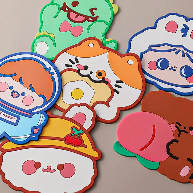 

1Pcs Cartoon Animal Shape Silicone Coaster Coffee Table Cup Mats Pad Heat Insulation Cup Pads Placemat Kitchen Accessories Hot
