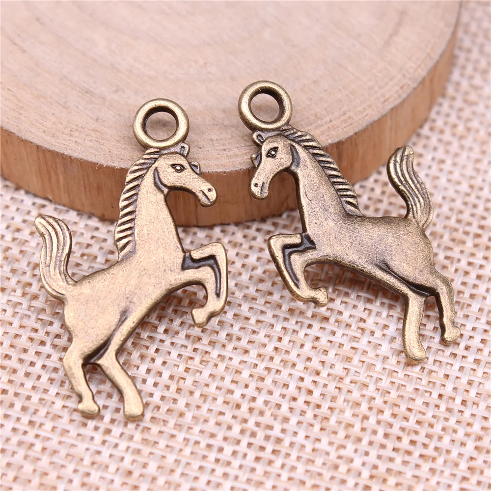 8Pcs 21x35mm Zinc Alloy Antique Silver Color Horse Charms Pendant Designer Charms Fit Jewelry Making DIY Jewelry Accessories