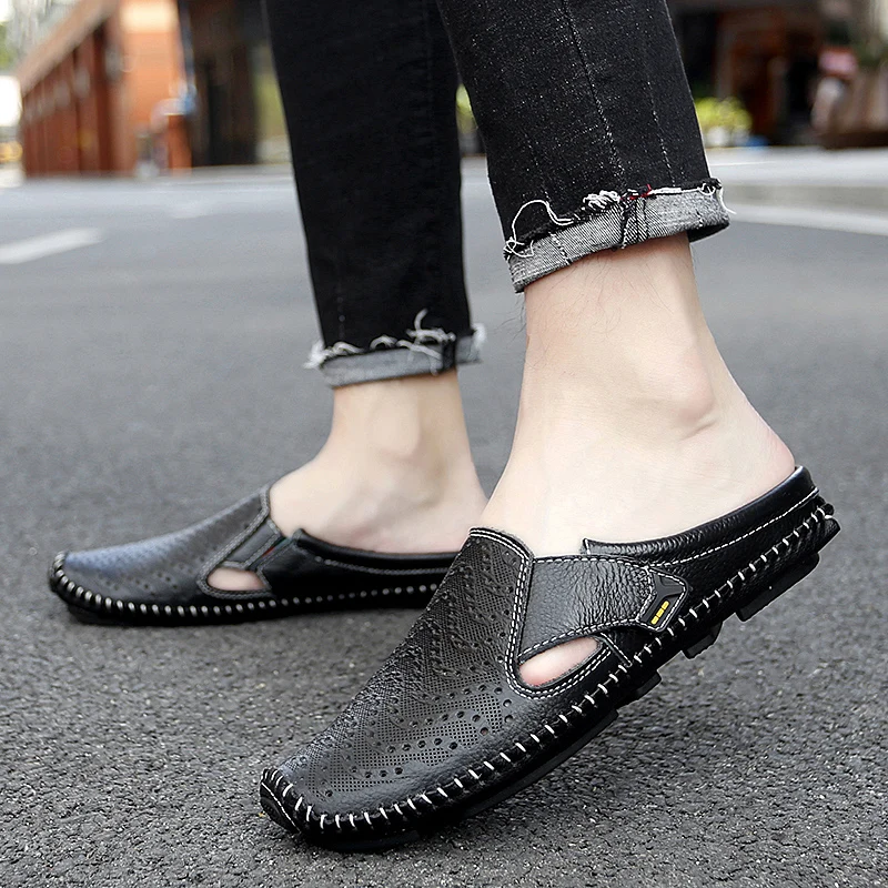 

Men Hot Sale Casual Loafers Comfortable Lightweigh Flat Walking Footwear Moccasins Italian Breathable Slip on Male Leather Shoes