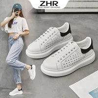 genuine leather net hole shoes white shoes women 2022 new high street ins trendy platform sneakers for women university style