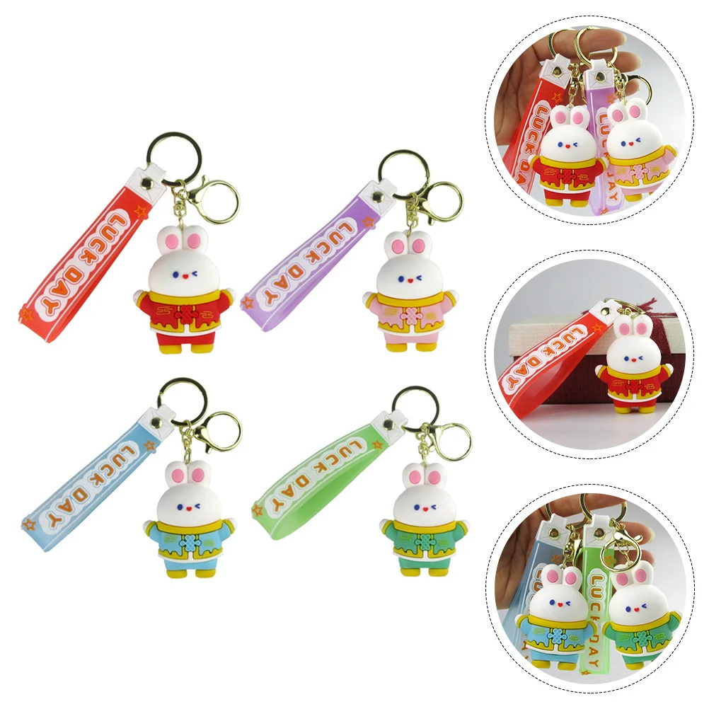 

Key Keychain Pendant Bunny Chain Rabbit Animal Keychains Charm Keyrings Luck Good Charms Chinese Zodiac Bag Ring Backpack Year