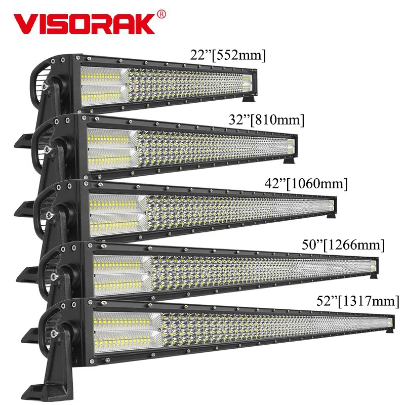 VISORAK IP68 Straight Curved Car SUV ATV 4x4 Offroad Pickup Truck Tractor LED Light Bar For 4wd Jeep Hummer Ford Volvo Lorry Van